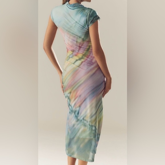 Anthropologie The Maya Ruched Cowl Neck Mesh Dress - NWT! - Picture 5 of 8